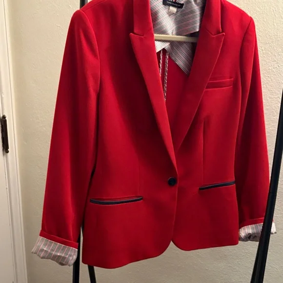 Tommy Hilfiger Red Blazer with Blue Accents - Picture 3 of 8